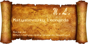Matyasovszky Leonarda névjegykártya